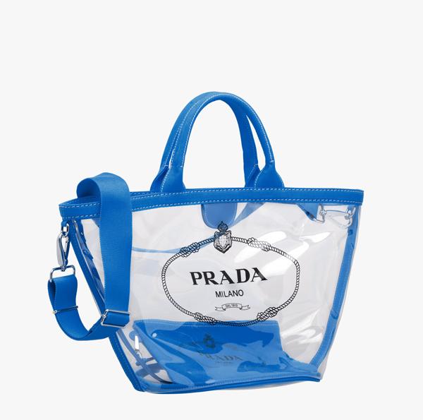 2018SS ☆PRADAコピー ☆ビニール ハンドバッグ 1BG166 azzurro